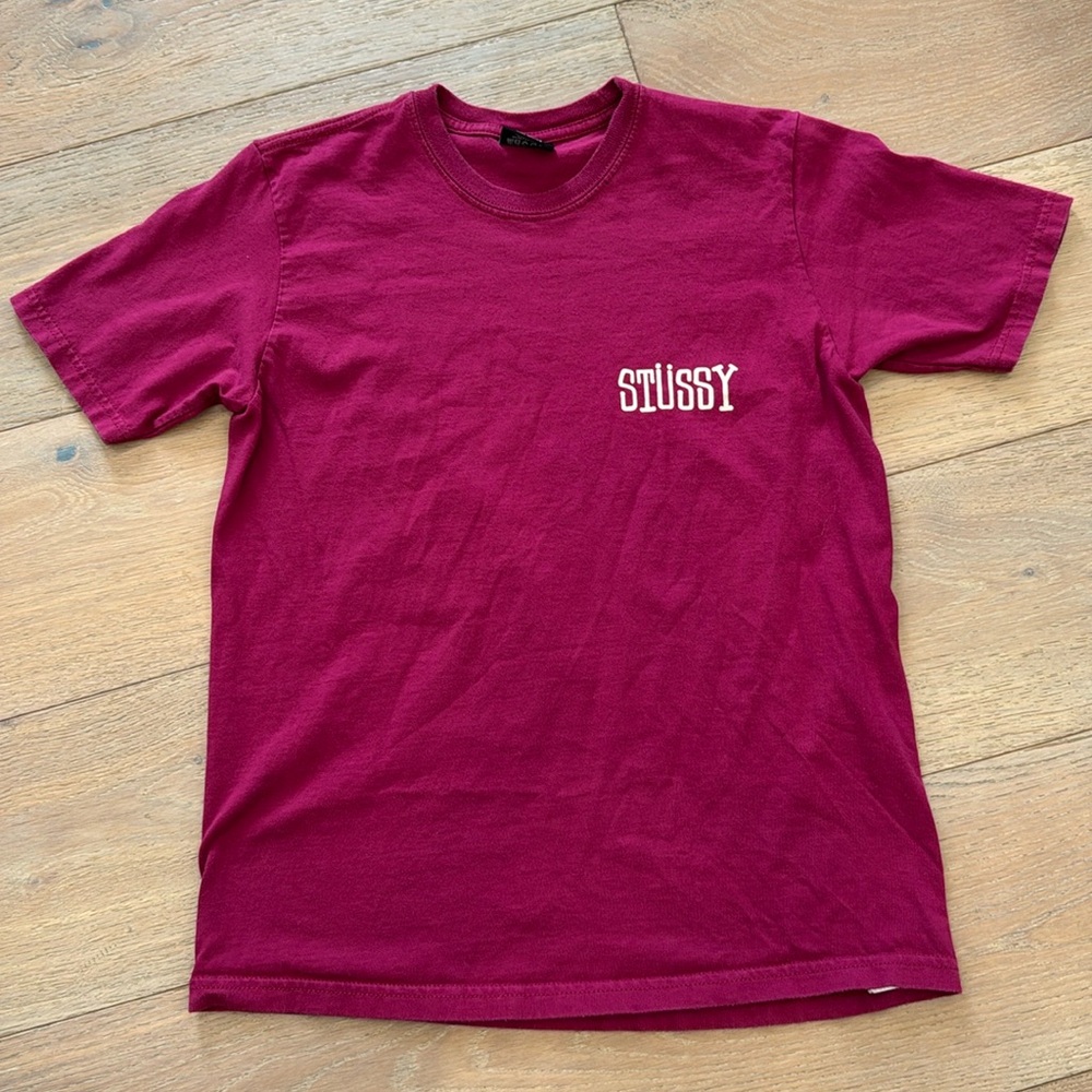 Women’s stussy t shirt burgundy maroon small S tee